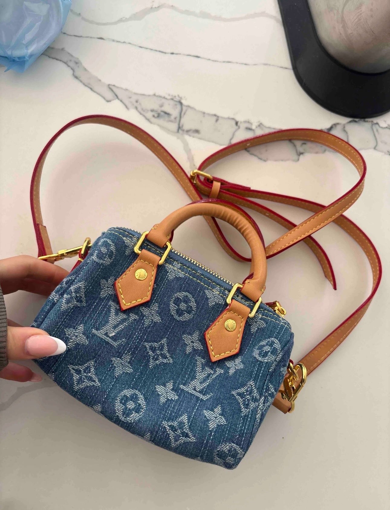 Denim Nano “MONOGRAM” Bag