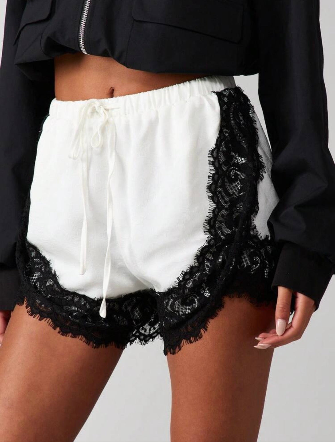 The Lace Edit “NOIR” Shorts