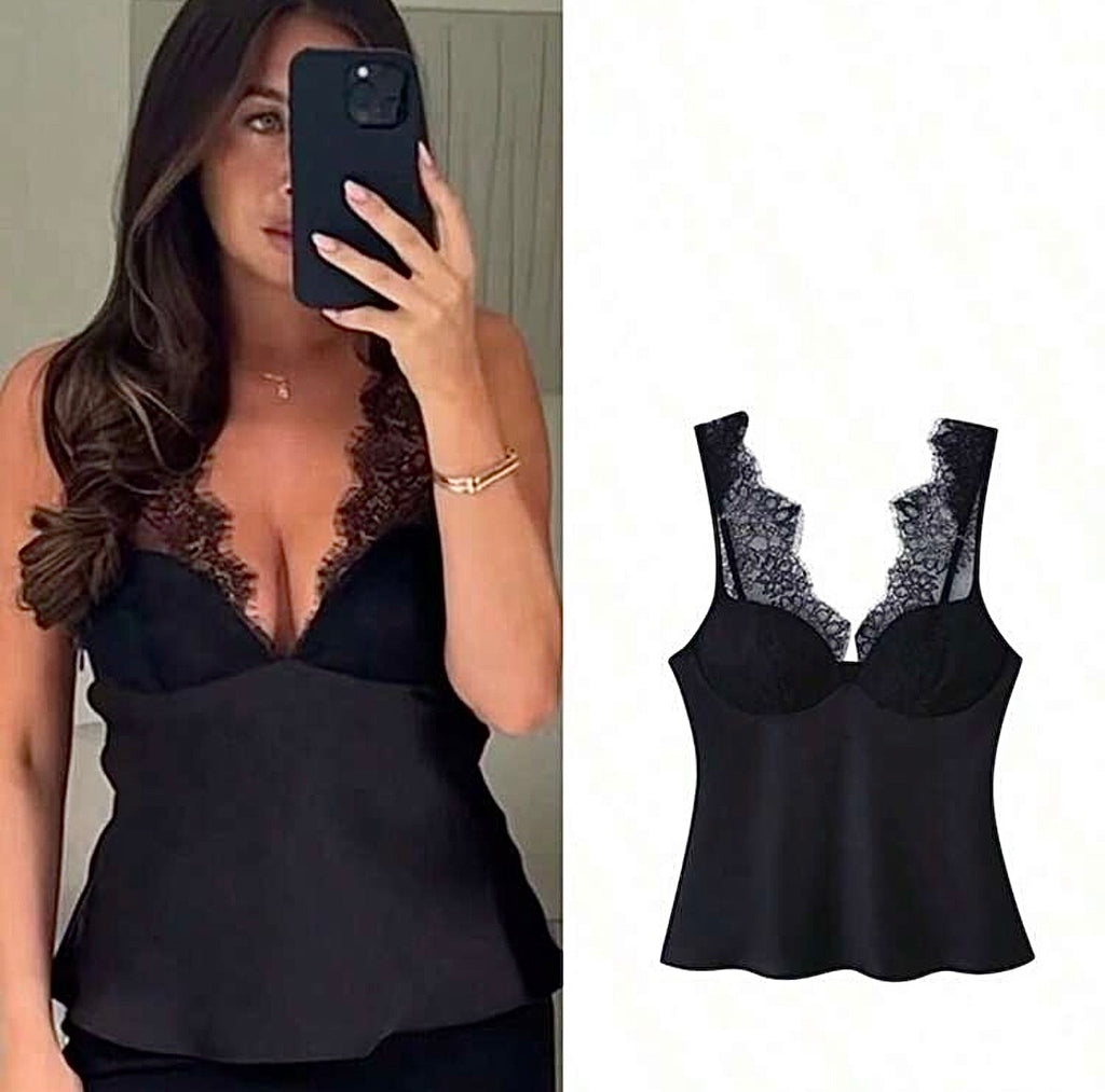 Noir Elegance Vest Top