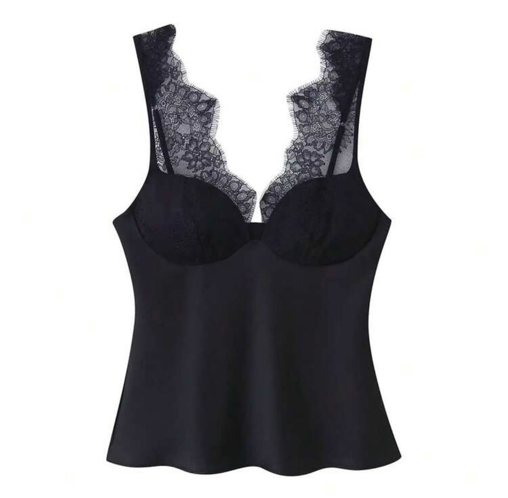 Noir Elegance Vest Top